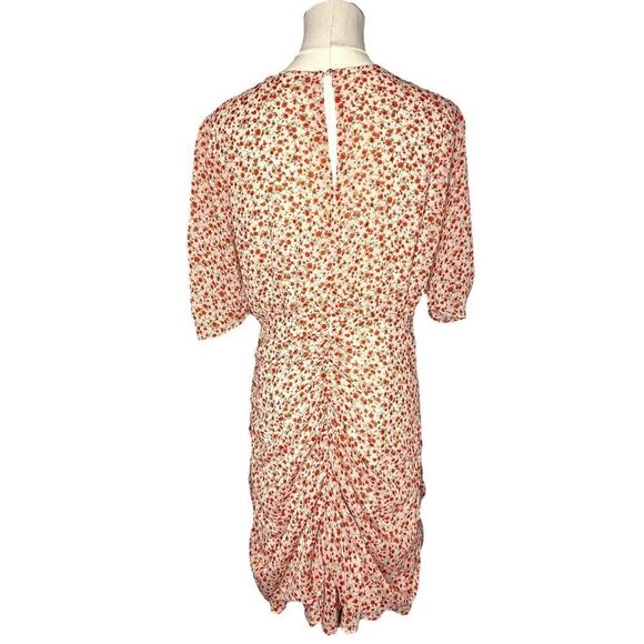 Lulu’s Women’s Large Send a Sonnet Dress Pink Floral Ruched Short Sleeve NEW - Picture 7 of 11